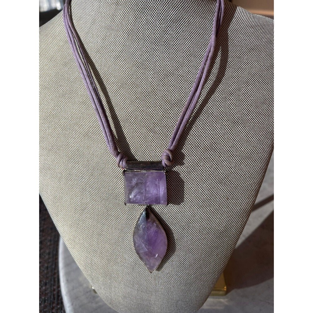 Natural Amethysts Quartz Pendant Necklace